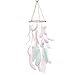 Ling's moment Handmade Feather Dream Catchers for Kids Baby Crib Mobile LED Fairy Lights Macrame Wall Hanging Ornaments with Pink Blue Feathers Boho Decoration Baby Shower Boho Nursery Decor