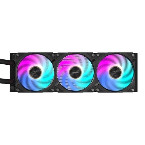 Image of GIGABYTE AORUS WATERFORCE X II 360 AIO Liquid Cooler | 360mm Radiator | Custom LCD Display | 3X 120mm ARGB Fans | Intel & AMD Support | Anti-Leak Tubing | Premium Silent Cooling