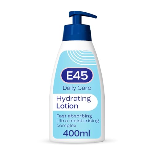 E45 Daily Lotion 400 ml for all Skin Types – Hydrating Non-Greasy Lightweight Moisturiser – Perfume-Free Long Lasting Body Face Hand Cream – Dermatologically Tested