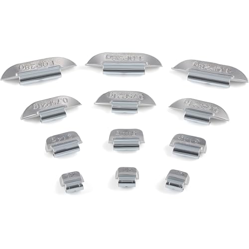 JiiinMiiin 100Pcs P Type Uncoated Lead Clip on Wheel Weights Assortment 0.25oz 0.5oz 0.75oz 1.0oz 25Pcs for Each Style Used for Passenger Cars Light Trucks SUVs Vans and Full-Size Pickups