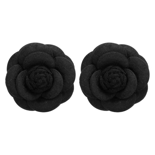 Image of PATIKIL Camellia Fabric Pin, 2 Pcs Flower Brooch Artificial Flowers Brooches for Women Girls Cloth Wedding Party Decor Accessories Jewelry Gift, White