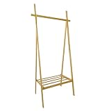 Riess Ambiente Massivholz Garderobe Zen-BO - 160cm - Natur - Bambus Kleiderstange mit Ablage Bambusgarderobe massiv