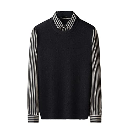 Faux pull tricoté rayures coréennes maille extensible XL