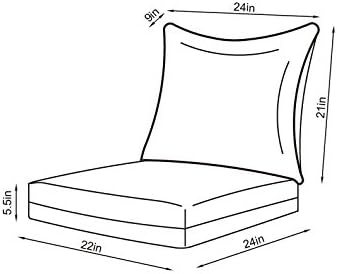 Diagram showing dimensions of the Sunjoy deep seating outdoor chair cushion