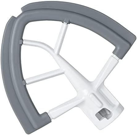 Flex Edge Beater for KitchenAid Mixer, 4.5-5 Quart Tilt-Head Flat Beater Paddle with Flexible Silicone Edges Bowl Scraper, Grey