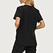Nautica Womens Scrubs Tops, V-Neck Breathable Scrub Tops Women, 3 Pocket Stretch Fabric Scrubs for Women, Medical Scrub Shirt Black