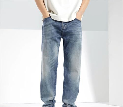 Men's Wide Leg Pants Baggy Jeans Straight Loose Lyocell Stretch Light Denim Pants2