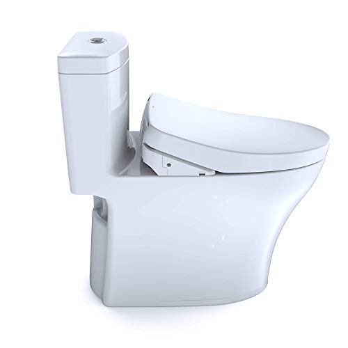 Toto Mw6463046Cemfg#01 Washlet+ Aquia Iv One-Piece Elongated Dual Flush 1.28 And 0.8 Toilet With S500E Electric Bidet Seat, White-Mw6463046Cemfg, 1.28/0.8 Gpf Cotton White #TOP4