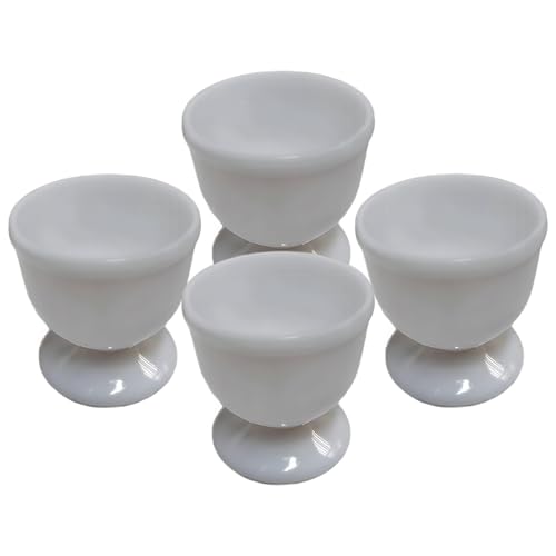 Sacolin 4 Pcs Egg Cup Set, White Pp Egg Holder,