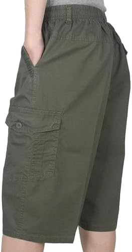 Cargo Shorts for Men Summer Classic Relaxed Fit Outdoor Travel Short with Multi Pocket for Casual Fishing Camping Mens Athletic Shorts Army Green XX-Large