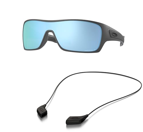 Oakley OO9307 Sunglasses Bundle: OO 9307 TURBINE ROTOR 930709 Steel and Large Black leash Accessory kit2