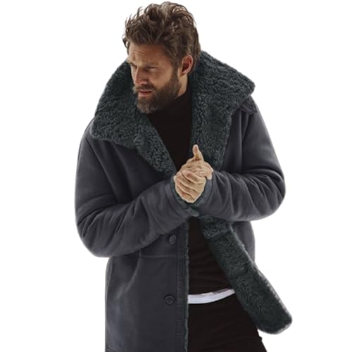Veste de moto en daim homme FGRID gris XL blouson chaud