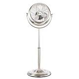 Mros Circulator Fan, Metal Stand up Pedestal Fan,Quite Silence Fan,3-Speed and Adjustable in Height