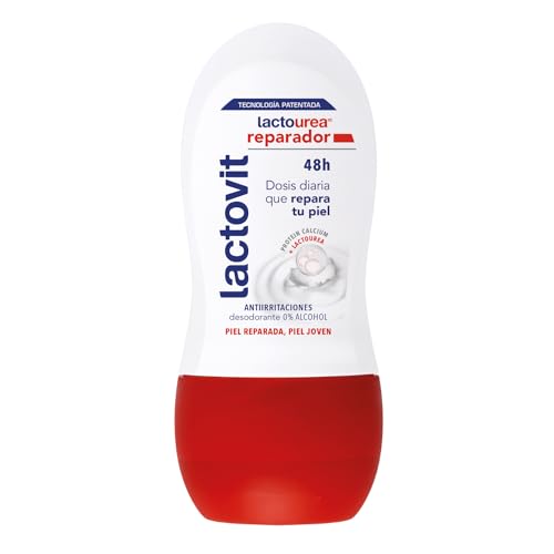 Lactovit - Desodorante Extra Eficaz 0% en Roll On LactoUrea, sin Sales de Aluminio, 0% Alcohol, Anti-Irritaciones y 48H de Eficacia - 50 ml