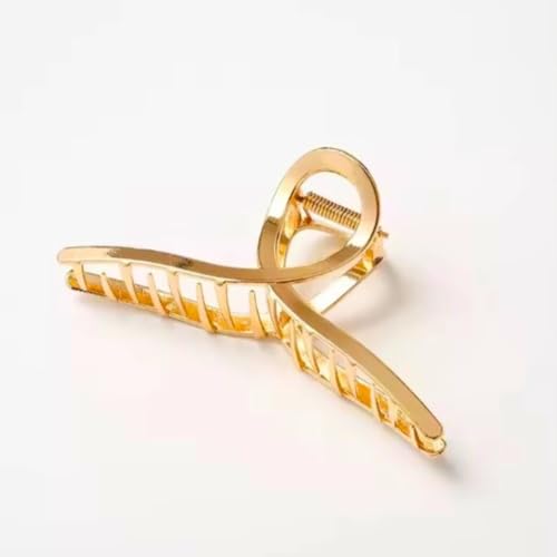 Kit Prendedor Grande De Cabelo Metal Piranha Presilha Metal Dourada Luxo Elegante Vintage Moda Estil