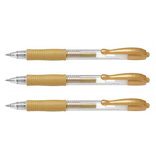 Pilot G2 07 Metallic Gel Ink Ballpoint Pens Set of 3, Gold