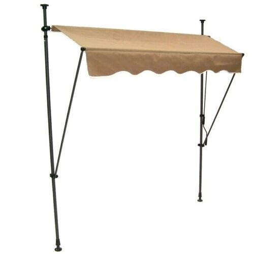 D&L Tenda Da Sole Retrattile Per Balcone Con Manovella | Larghezza 350 Cm, Altezza Regolabile 230-300 Cm | Montaggio A Morsetto, Senza Foratura
