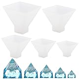 Markeny 5 Size Resin Casting Molds Pyramid Resin Mold Cube Silicone Molds for DIY Craft Making Silicone Clear Casting Molds, Pyramid