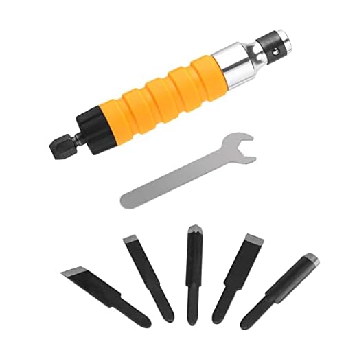 Ferramenta Elétrica de Faca de Gravação Em Cinzel para Carpintaria Com 5 Lâminas e 1 Chave