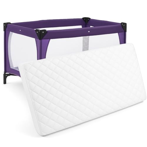 Soodie&Zuzus Premium Baby Travel Cot Mattress with 100% Quilted Microfiber Cover Breathable Hypoallergenic Waterproof & Washable (93 x 64 x 6 cm)