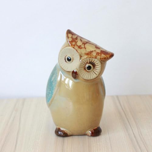 Figurines hibou en céramique pour étagère salon et meuble TV chic - 7
