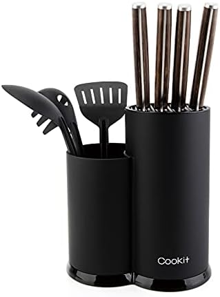 Knife Block, Cookit kitchen Universal Knife Holder without Knives, Detachable Knife Storage with Scissors Slot, Space Saver Multi-function Knife Utensil Organizer