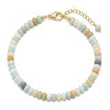 chorfla Colorful Natural Stone Beaded Bracelets for Women, Boho Handmade Gemstone Bracelet, Adjustable Summer Beach Jewelry