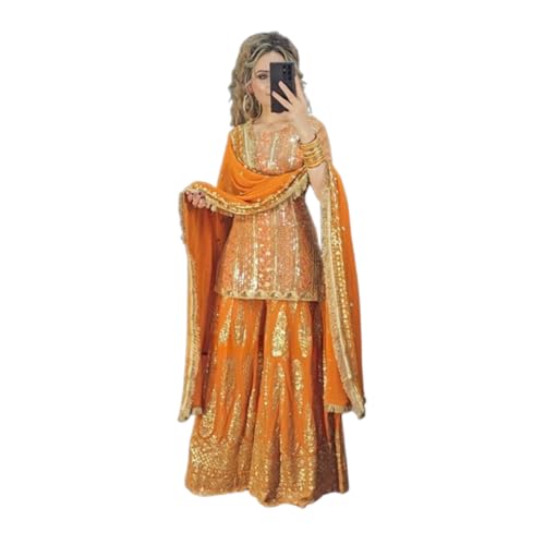 AVIRUDHFAB Women's GeorgetteStitched Floor-Length Gown - Traditio...