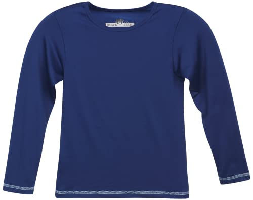 Black Bear Boys' Thermal Underwear Set - 4 Piece Performance Base Layer Long Sleeve T-Shirt And Long Johns Set, Size Medium, Navy/Light Blue #TOP4