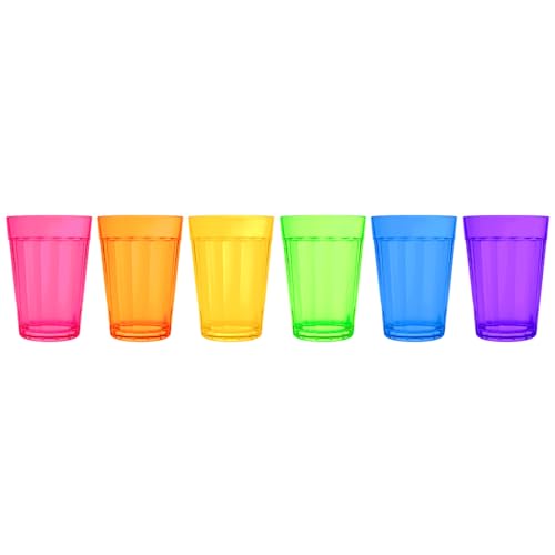 Copo Americano Rainbow Neon 190ml - 6 Unidades