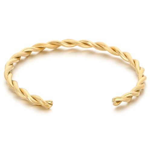 Pulsera abierta torcida ajustable 58mm acero inoxidable miniatura 2