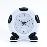 Okaywork Wecker für Kinder, Fußball, Jungen, Mädchen, leise, ohne Ticken, batteriebetrieben, Geschenkidee für Kinder von 5 – 12 Jahren (Fußball)