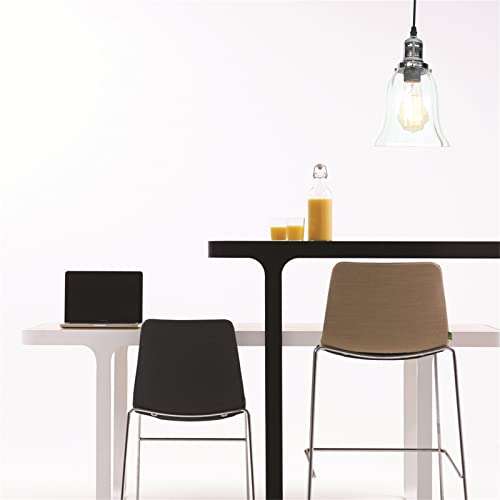Éclairage de lustre en verre de style industriel chic et chrome robuste