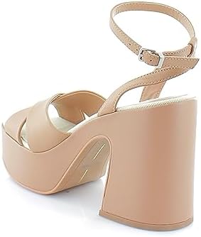 Dolce Vita Women's WESSI Heeled Sandal, Caramel Leather, 8 | Image 2
