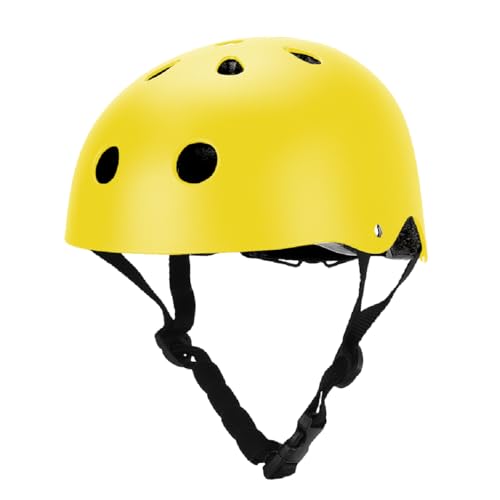 YRINA 自転車ヘルメット 子供用 キッズ キッズヘルメット 子供用ヘルメット サイクリング スポーツヘルメット 幼児 子ども 軽量 小学生 児童用 中学生 CE安全規格 通気性 こども サイズ調整 (M(54〜58cm), イエロー)