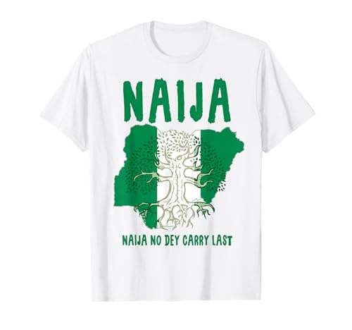 Naija Heritage Nigerian Roots Idea for Men & Nigeria Flag T-Shirt