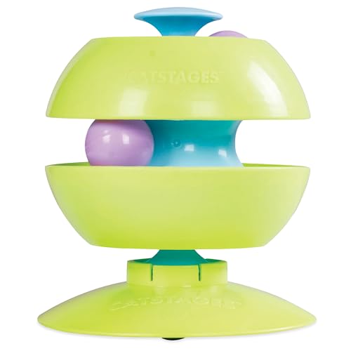 Image of Catstages Twist-A-Ball 3-in-1 Convertible Cat Track Toy, Rolling Ball Toy for Indoor Cats, Green