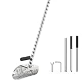 Long Handle Sand Scoop for Metal Detecting, Heavy Duty 304 Stainless Steel Beach Detecting Tool, Fully Welded & Rivet Reinforced, Metal Treasure Hunting Digging Shovel for Fast Dig & Sand Sift