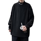 [Yeecan] トレーナー メンズ パーカー Tシャツ ロング Tシャツ メンズ 長袖 大きいサイズ 丸首 タートルネック ゴルフウェア ゆったり おしゃれ カジュアル ドロップショルダー 軽い 春服 冬服 秋服 hei-2XL