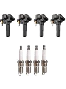 ENA Ignition Coil And Platinum Spark Plug Set Of 6 Compatible