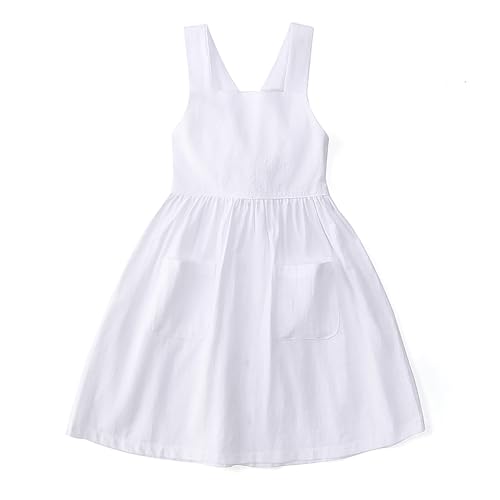 Toddler Cotton Linen Dress Sleeveless Button Down Dresses for Toddler Girl Dress Summer Beach Kids Casual Sundress2