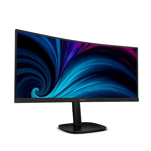 Image of Philips 34B2U3600C - 34 Inch WQHD Curved Monitor, Height Adjustable, Speaker (3440 x 1440, 120 Hz, 1 x HDMI 2.0, 1x DP 1.2, 1x USB-C (90W PD), USB Hub, RJ45) Black