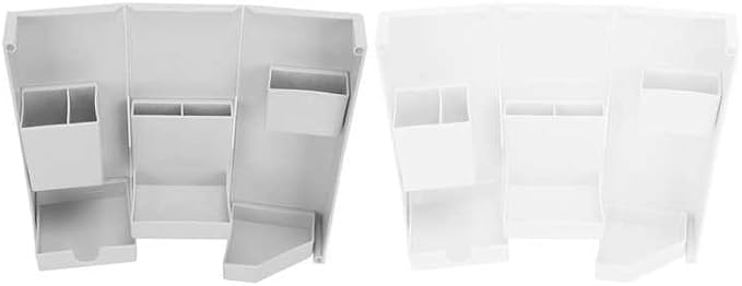 Desk Storage Box Tidy Foldable Multi Purpose Plastic Easy Carrying Skincare Storage Box for Office (Color: Gray)