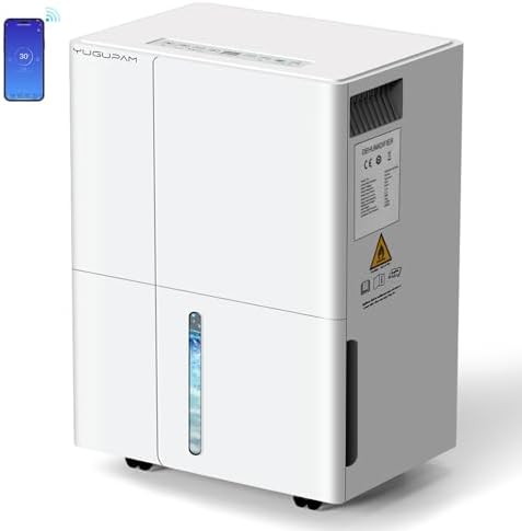 Deshumidificador Eléctrico 30L/Día, Deshumidificador es de Humedad con App & Wi-Fi, 4 Modos Purificación de Aire Secado Automático Temporizador Drenaj...