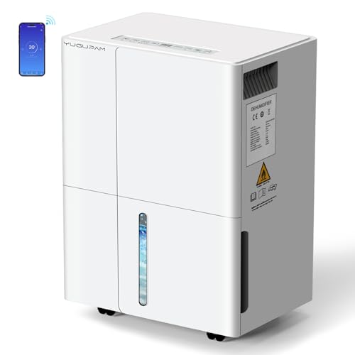 Deshumidificador Eléctrico 30L/Día, Deshumidificador es de Humedad con App & Wi-Fi, 4 Modos...
