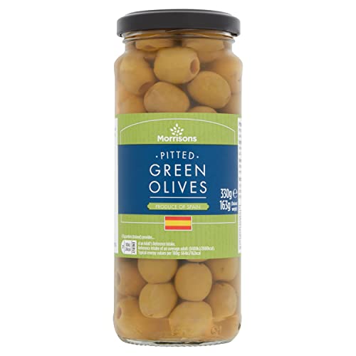 Morrisons Pittedgreen Olives in Brine, 330g