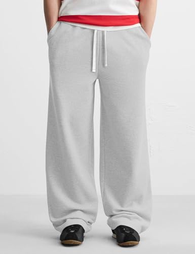 Image of HeSaYep Men's Baggy Sweatpants Cotton Fleece Wide Leg Sweat Pants