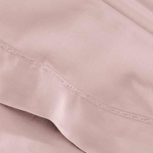 Drap plat percale de coton 240x300 rose poudre lit double Soft Percale Sensei