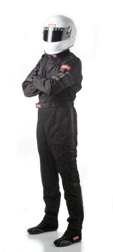 RaceQuip Racing Driver Fire Suit One Piece Single Layer SFI 3.2A/ 1 Black Med-Tall 110004