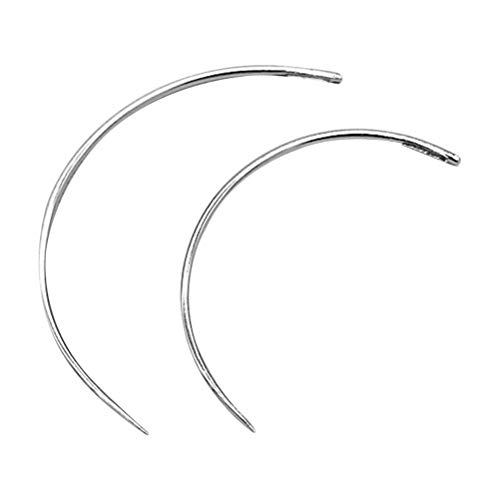 Generic 50pcs Curved Needle Weaving Needles Wig Making Sewing Needles C Type Needles Big Eye Needle Silver